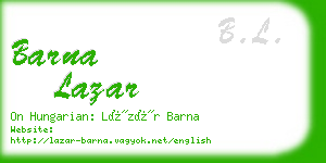 barna lazar business card